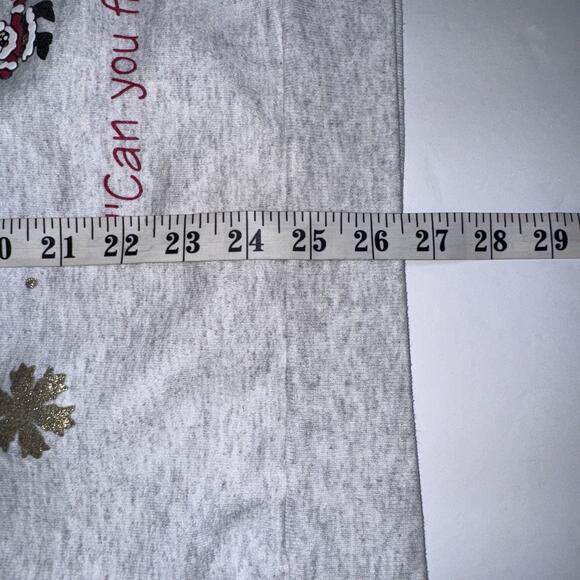 Nutcracker Christmas Tree Textured Print Crewneck Oversized Sweatshirt 24W - Picture 6 of 7